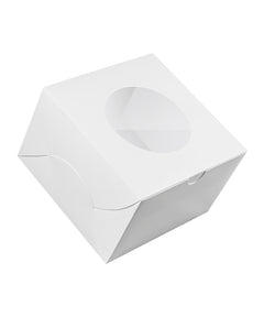 Bakery White Box - 12x12x8 cm with window for Donuts / Bakery Box - 10/Case