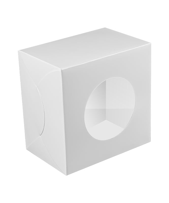 Bakery White Box - 12x12x8 cm with window for Donuts / Bakery Box - 10/Case