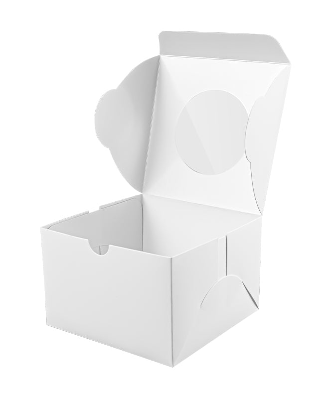 Bakery White Box - 12x12x8 cm with window for Donuts / Bakery Box - 10/Case