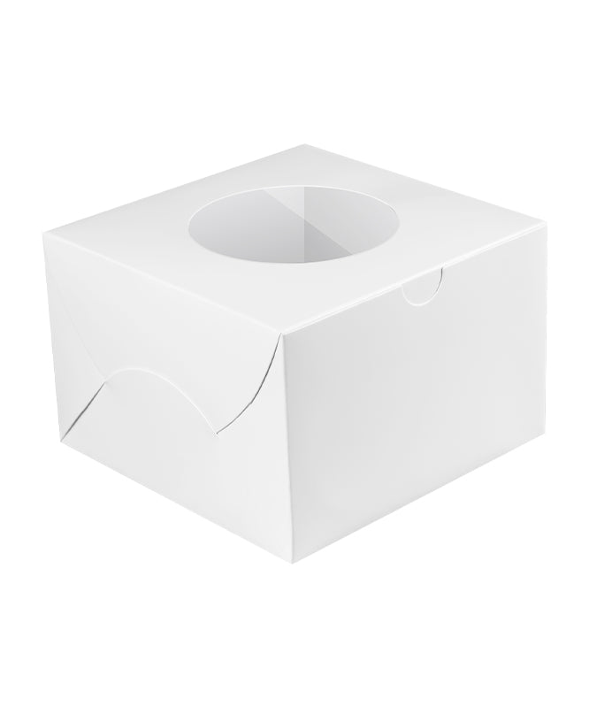 Bakery White Box - 12x12x8 cm with window for Donuts / Bakery Box - 10/Case