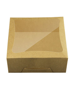 Bakery Kraft Box - 15x15x6 cm with window for Donuts / Bakery Box - 10/Case