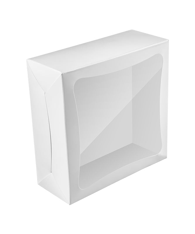 Bakery White Box - 15x15x6 cm with window for Donuts / Bakery Box - 10/Case