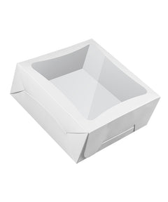 Bakery White Box - 15x15x6 cm with window for Donuts / Bakery Box - 10/Case