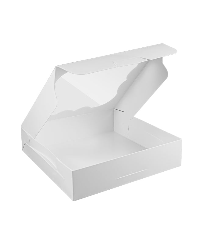 Bakery White Box - 25x25x6 cm with window for Donuts / Bakery Box - 10/Case