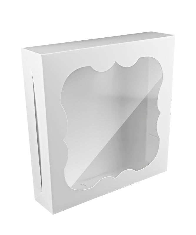 Bakery White Box - 25x25x6 cm with window for Donuts / Bakery Box - 10/Case