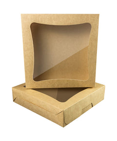 Bakery Kraft Box - 30x30x6 cm with window for Donuts / Bakery Box - 10/Case