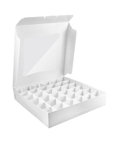 Bakery White Box - 30x30x6 cm with window for Donuts / Bakery Box - 10/Case