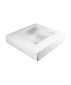 Bakery White Box - 30x30x6 cm with window for Donuts / Bakery Box - 10/Case