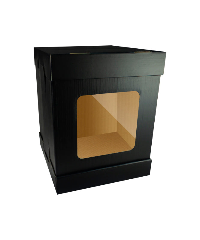 Tall Cake Box / Black Color - 40x40x H:52cm with window - 1/Case