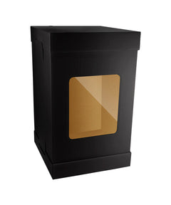 Tall Cake Box / Black Color - 40x40x H:68 cm with window - 1/Case