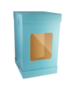 Tall Cake Box / Light Blue Color - 40x40x H:68 cm with window - 1/Case