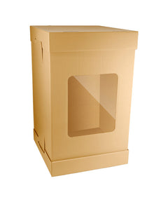 Tall Cake Box / Kraft Color - 40x40x H:68 cm with window - 1/Case