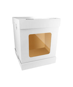 Tall Cake Box / White Color - 40x40x H:52cm with window - 1/Case