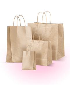 Kraft Bag with handle / Base: 20x7.5 cm H:21 cm - 10 pcs