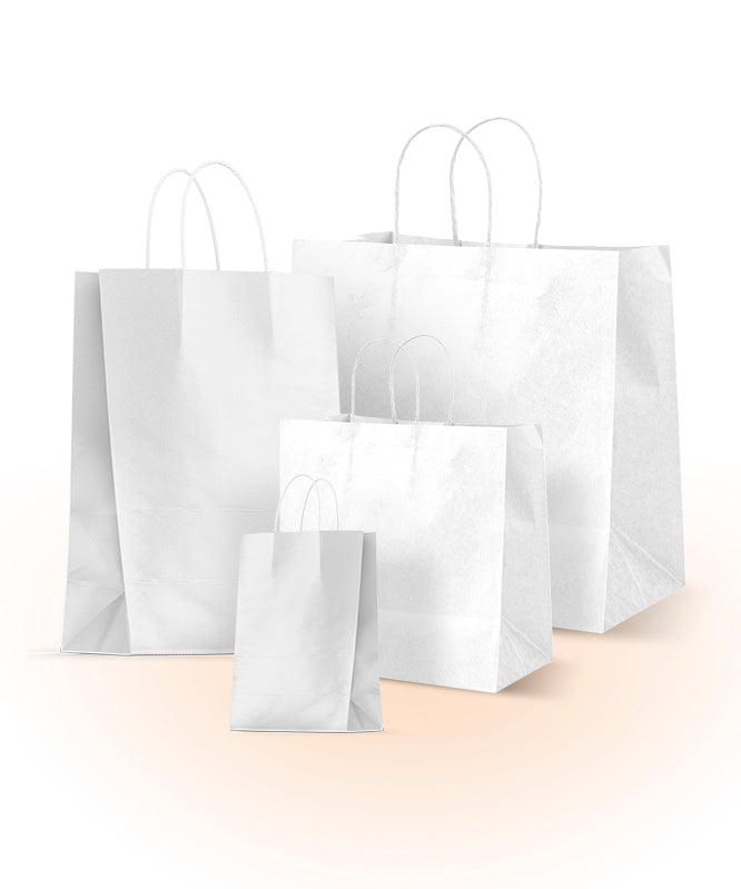 Delivery bag with handle / Base: 20x7.5 cm H:21 cm - white - 10pcs