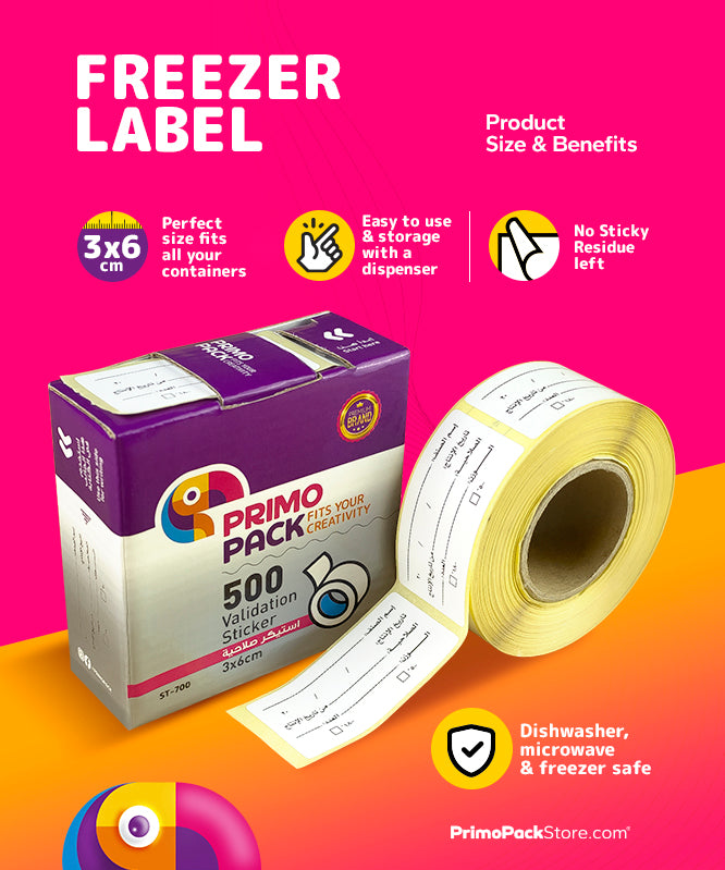 Freezer Labels 3x6 cm white self adhesive - Pack of 500 Label