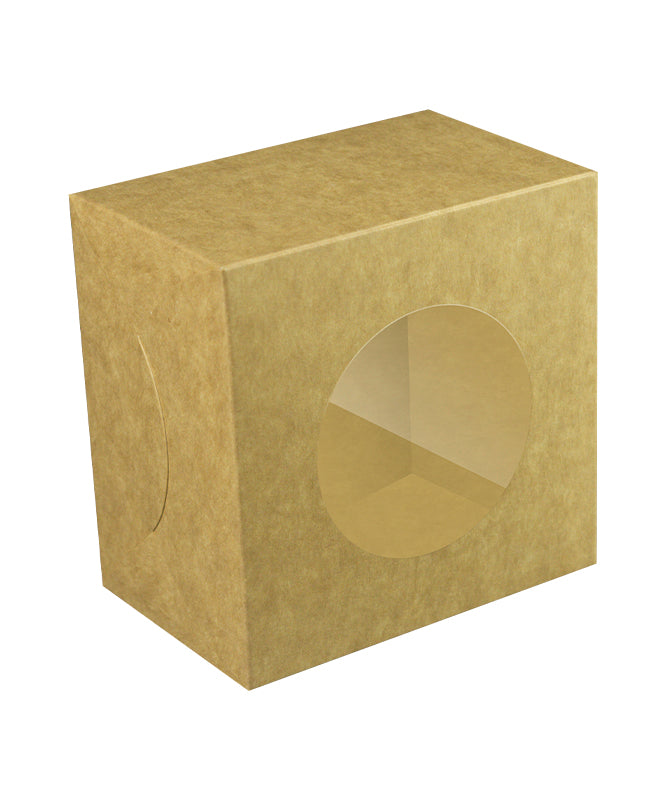 Bakery Kraft Box - 12x12x8 cm with window for Donuts / Bakery Box - 10/Case