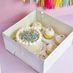 Tall Cake White Box - 25x25x H:22cm with window - 5/Case